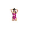 Body string en dentelle florale rose et bretelles larges élastiques  